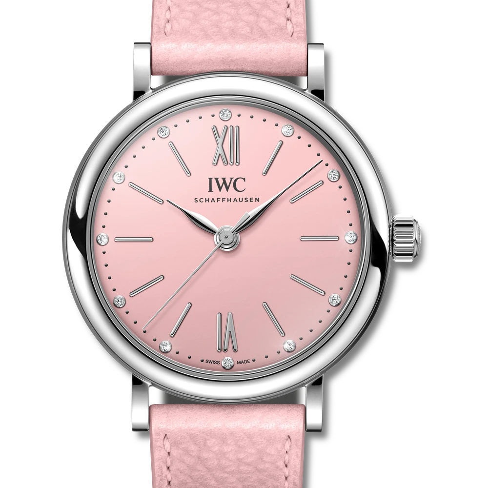 IWC Portofino Automatic 34, Stainless steel, pink dial