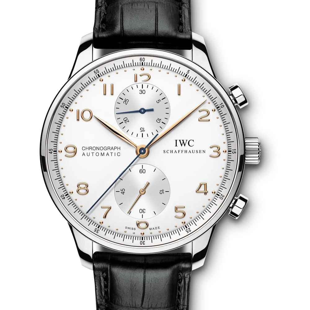 IWC Portugieser Chronograph, Stainless steel, silver dial