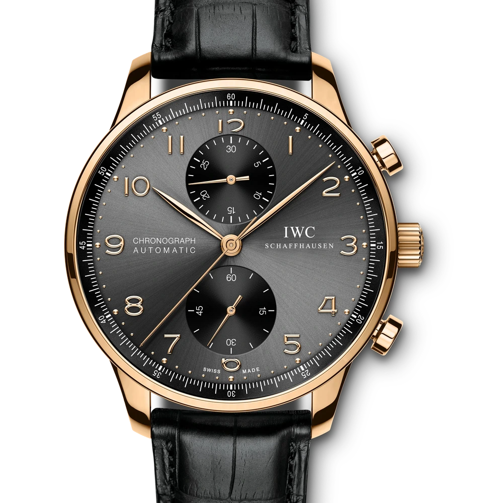 IWC Portugieser Chronograph, 18 ct 5N gold, grey dial