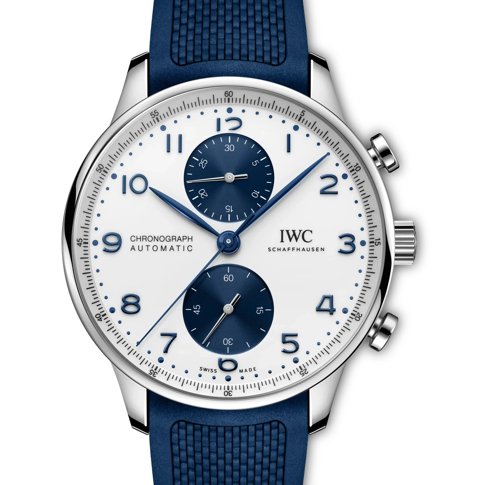 IWC Portugieser Chronograph, Stainless steel, white dial