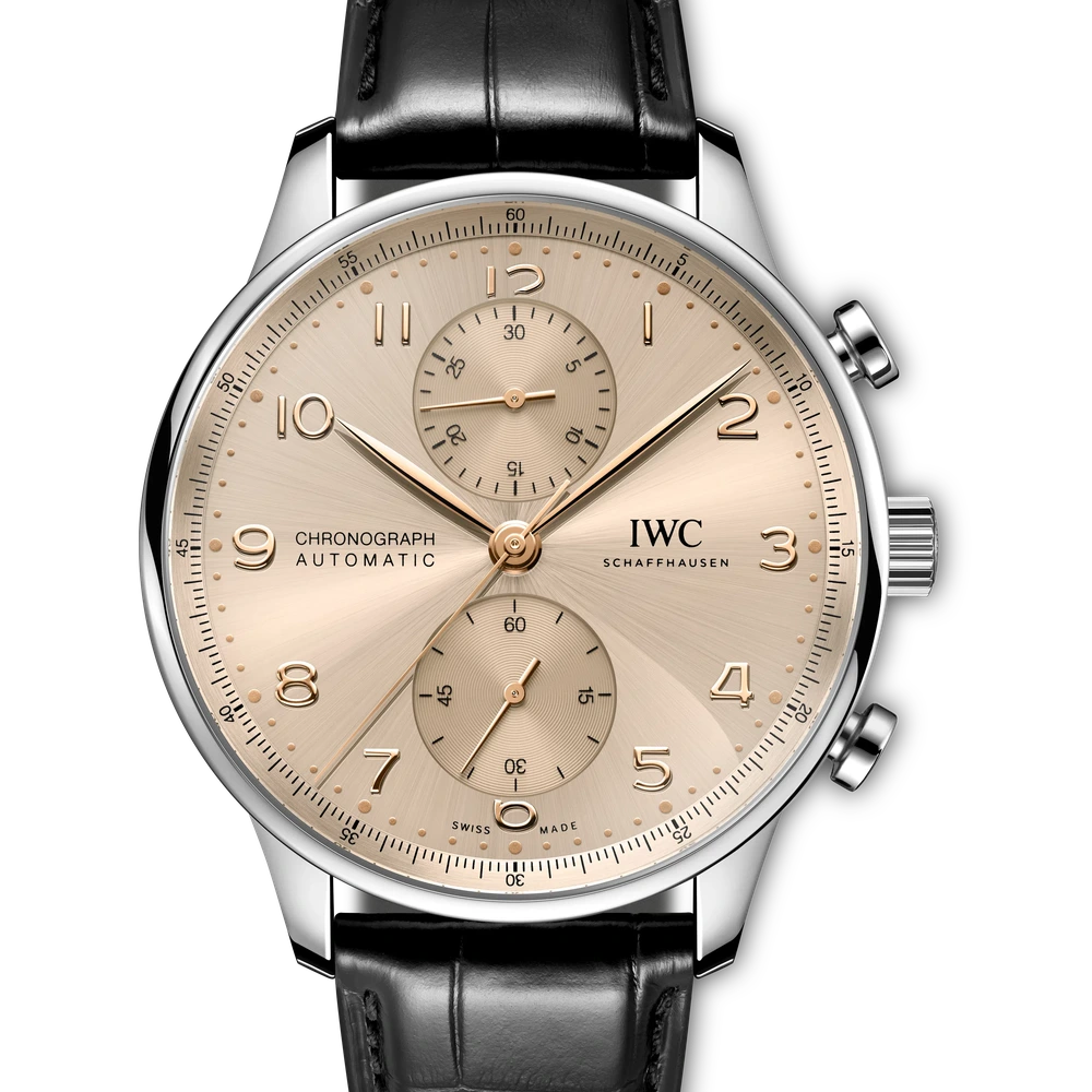 IWC Portugieser Chronograph, Stainless steel, dune dial