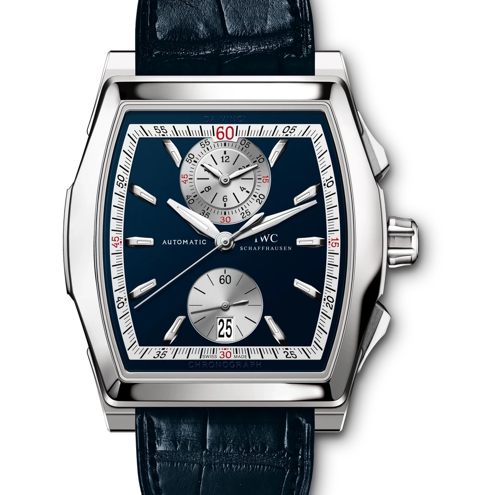IWC Da Vinci Chronograph, Stainless steel, blue dial
