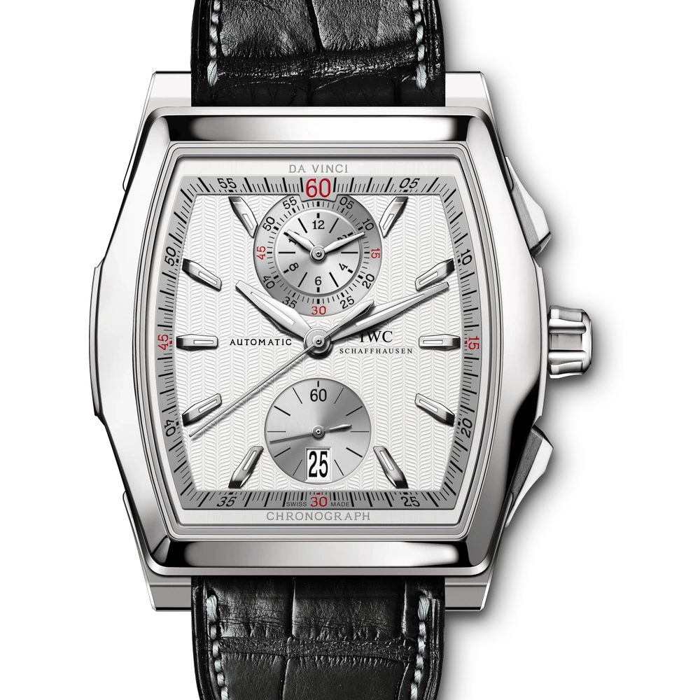 IWC Da Vinci Chronograph, Platinum, silver dial