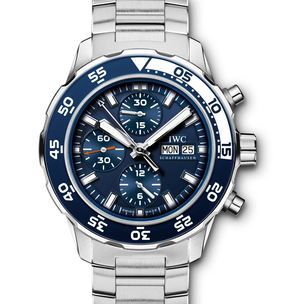 IWC Aquatimer Chronograph, Stainless steel, blue dial