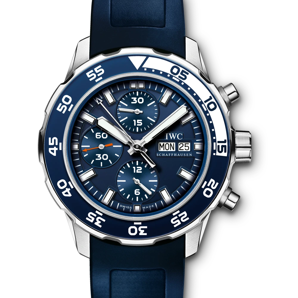 IWC Aquatimer Chronograph, Stainless steel, blue dial