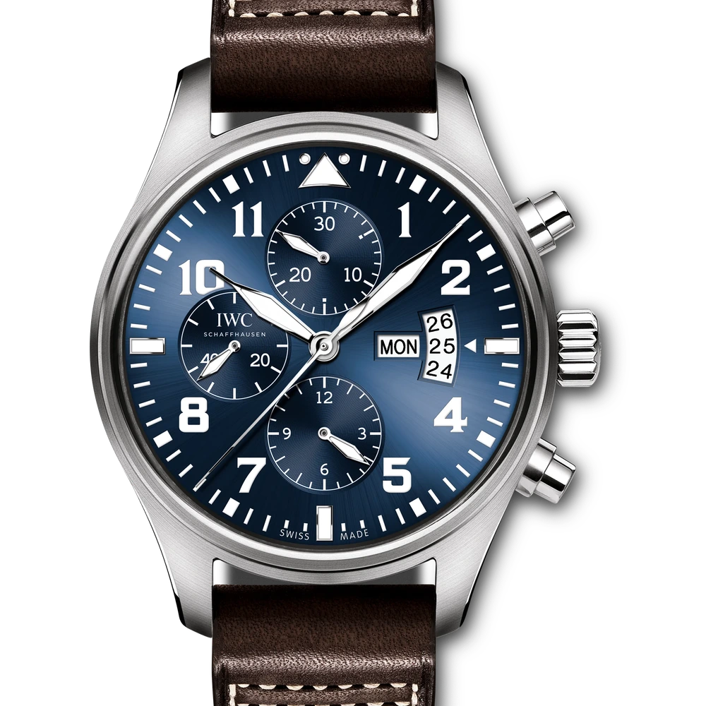 IWC Pilot's Watch Chronograph Edition "Le Petit Prince", Stainless steel, blue dial