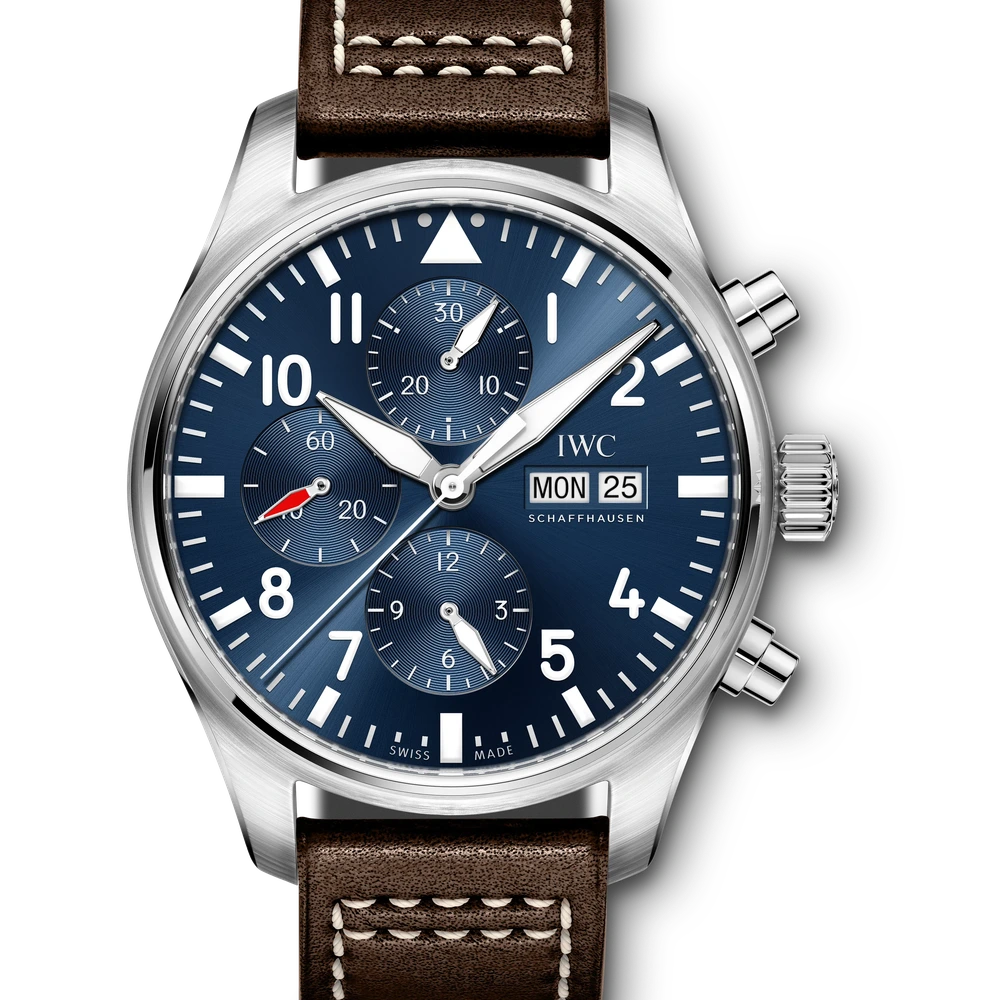 IWC Pilot's Watch Chronograph Edition "Le Petit Prince", Stainless steel, blue dial