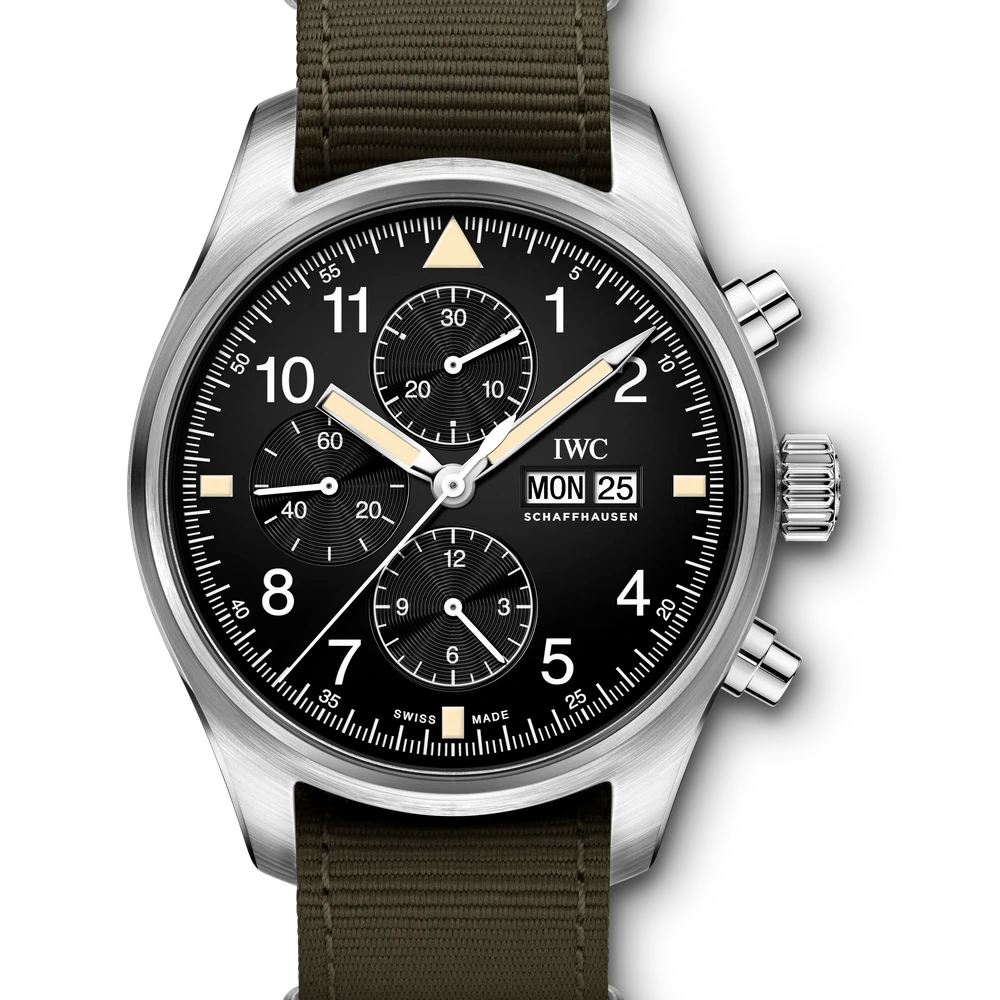 IWC Pilot's Watch Chronograph, Stainless steel, black dial