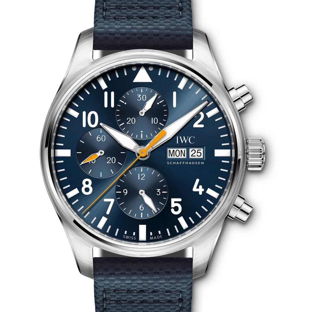 IWC Pilot's Watch Chronograph, Stainless steel, blue dial
