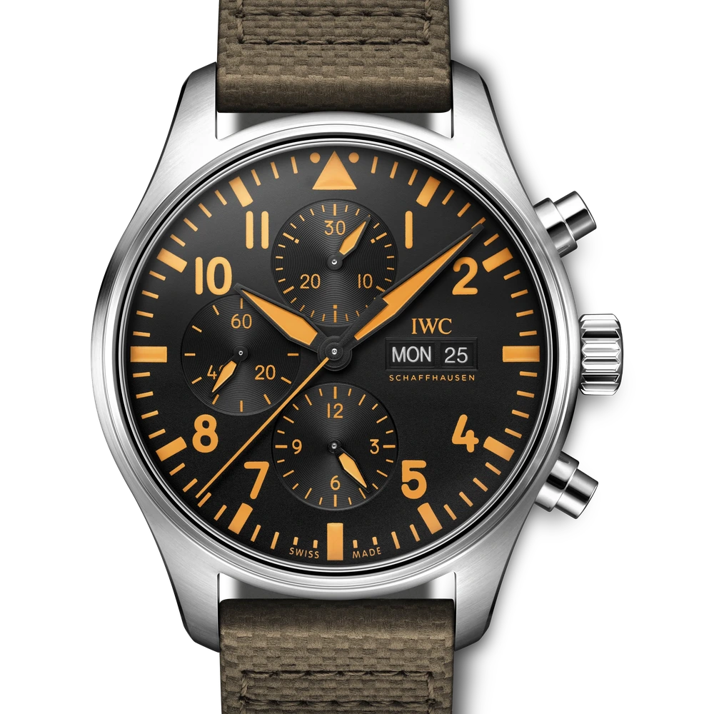 IWC Pilot's Watch Chronograph, Stainless steel, black dial