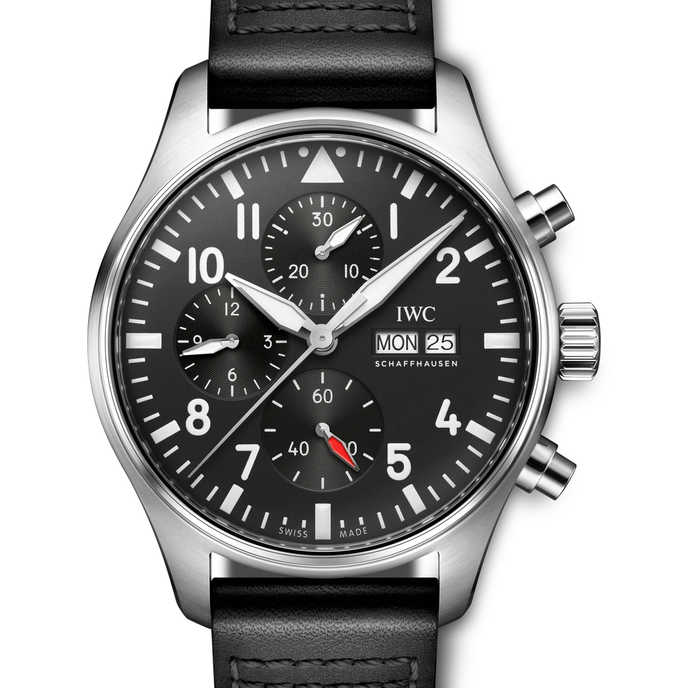 IWC Pilot's Watch Chronograph, Stainless steel, black dial