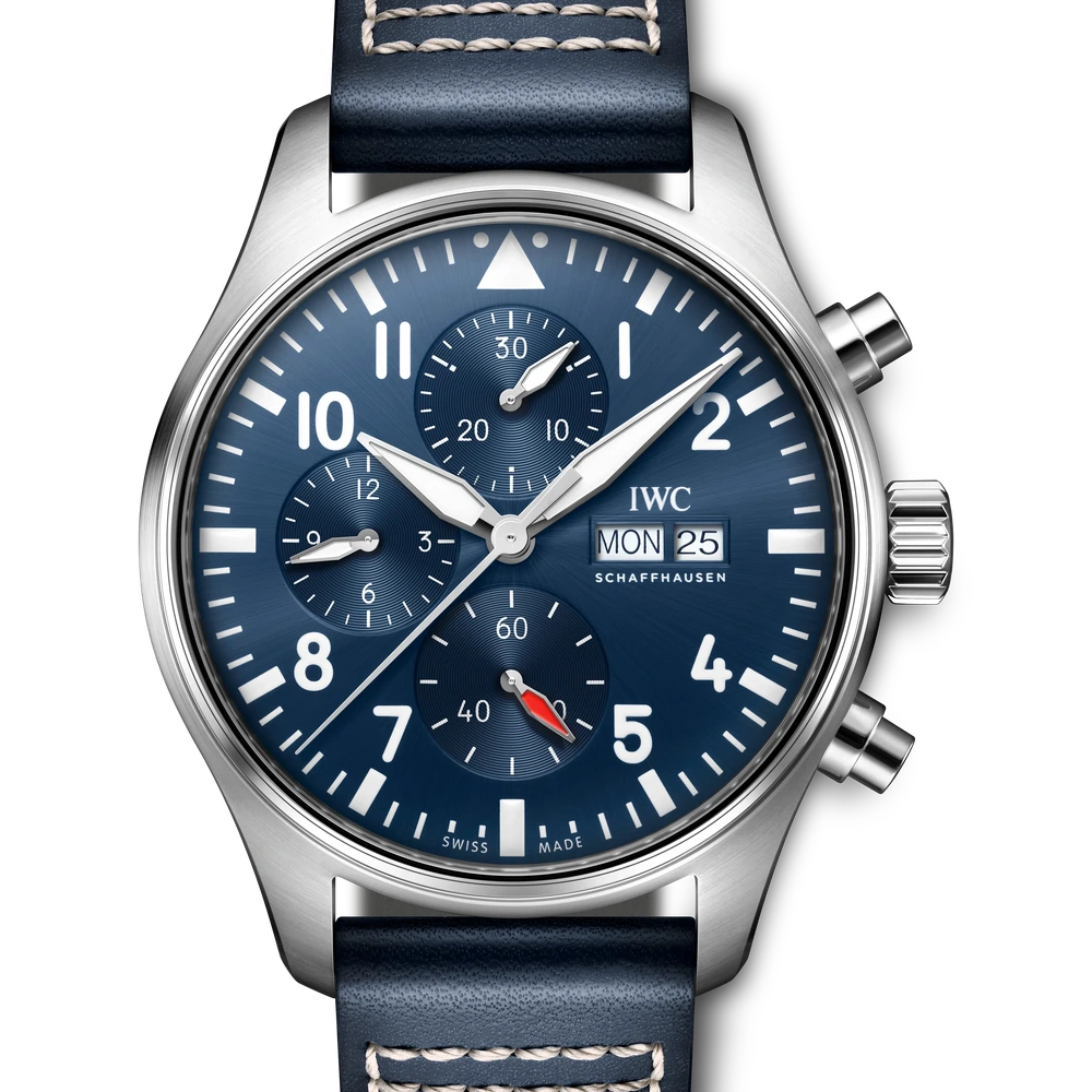 IWC Pilot's Watch Chronograph, Stainless steel, blue dial