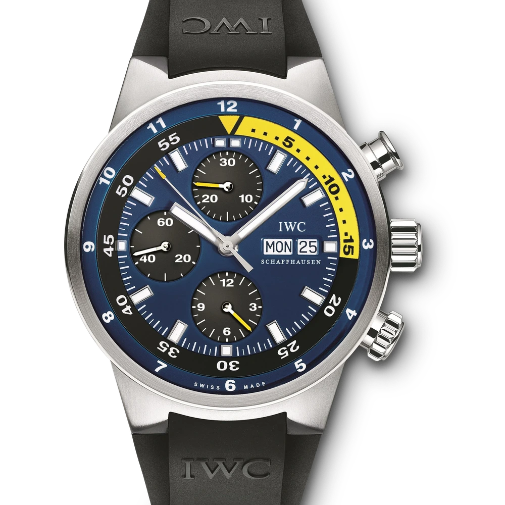 IWC Aquatimer Chronograph "Cousteau Divers", Stainless steel, blue dial
