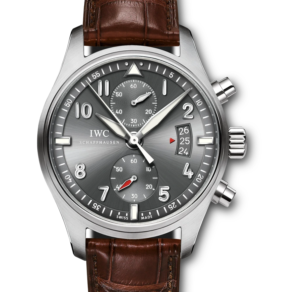 IWC Pilot's Watch Spitfire Chronograph, Stainless steel, ardoise dial