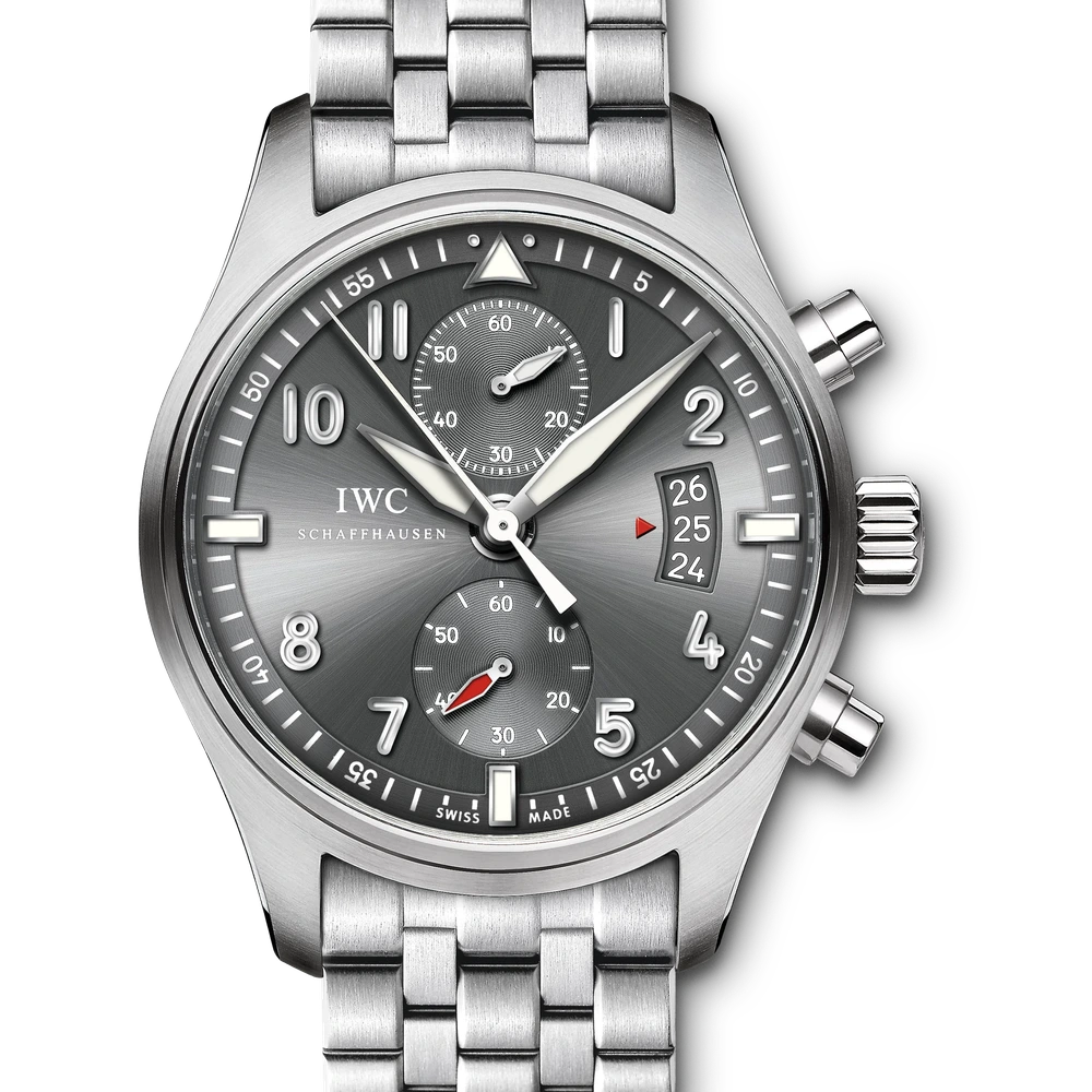 IWC Pilot's Watch Spitfire Chronograph, Stainless steel, ardoise dial