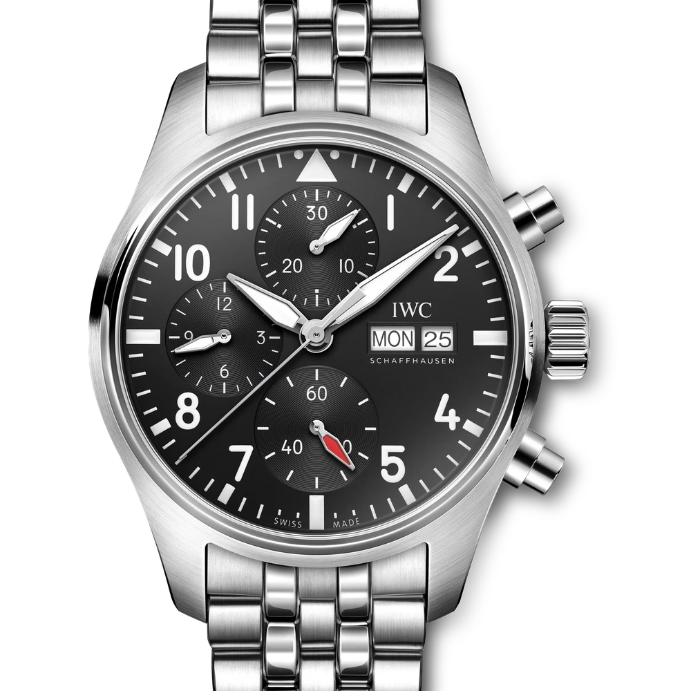 IWC Pilot's Watch Chronograph 41, Stainless steel, black dial