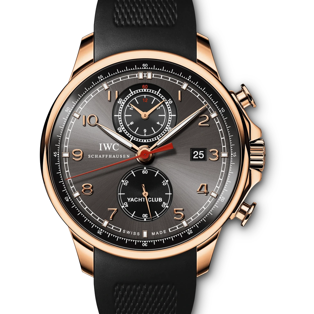 IWC Portugieser Yacht Club Chronograph, 18 ct 5N gold, grey dial