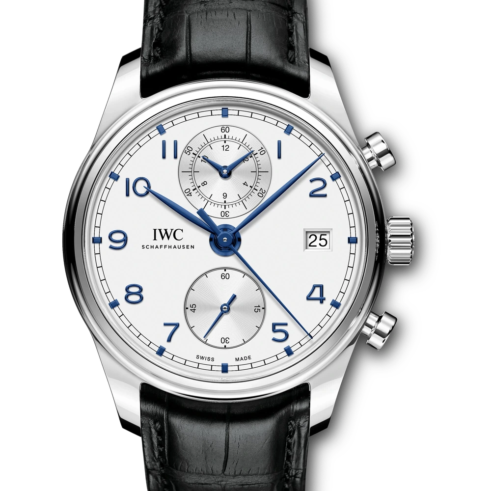 IWC Portugieser Chronograph Classic, Stainless steel, silver dial