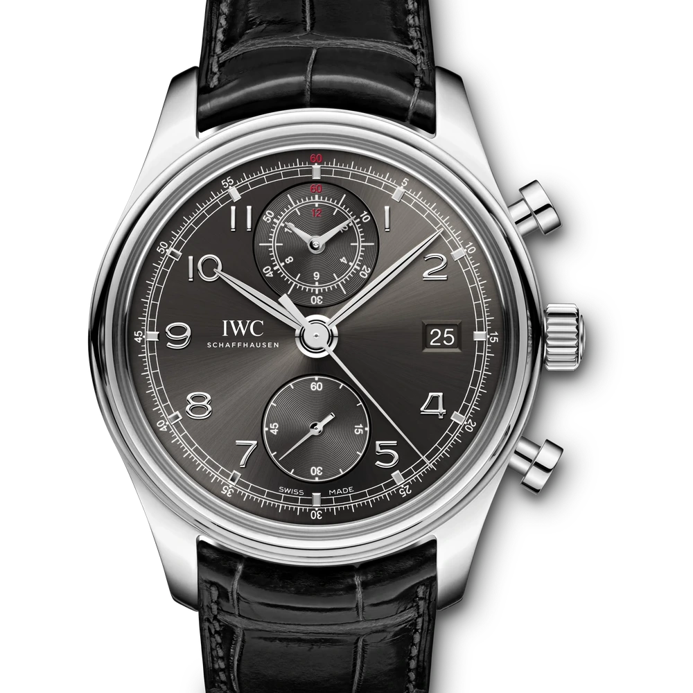 IWC Portugieser Chronograph Classic, Stainless steel, grey dial