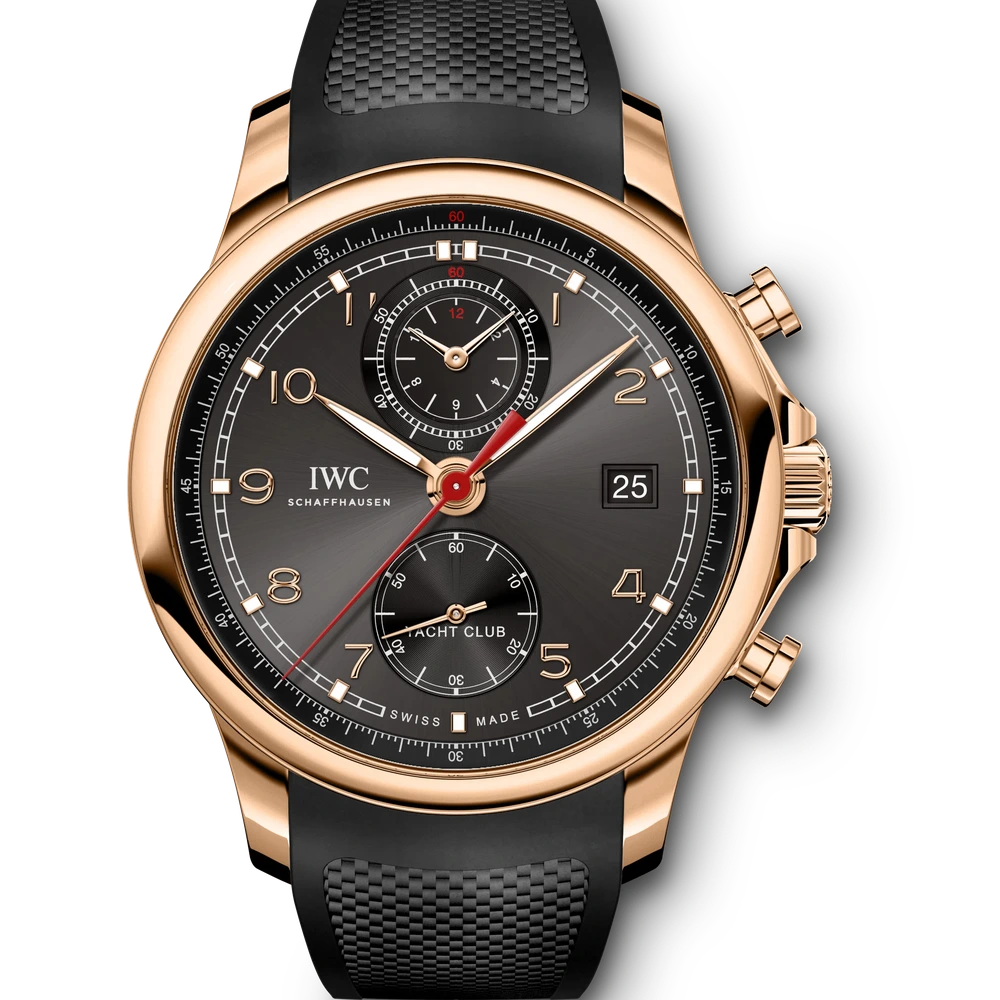 IWC Portugieser Yacht Club Chronograph, 18 ct 5N gold, dark grey dial