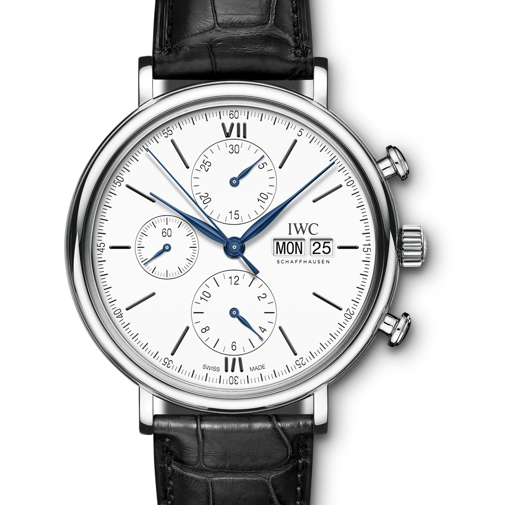 IWC Portofino Chronograph Edition "150 Years", Stainless steel, white dial