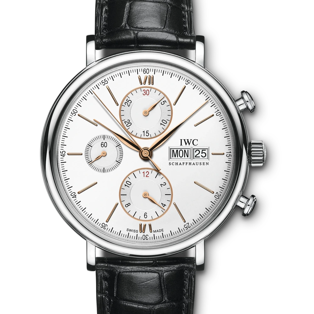 IWC Portofino Chronograph, Stainless steel, silver plated dial