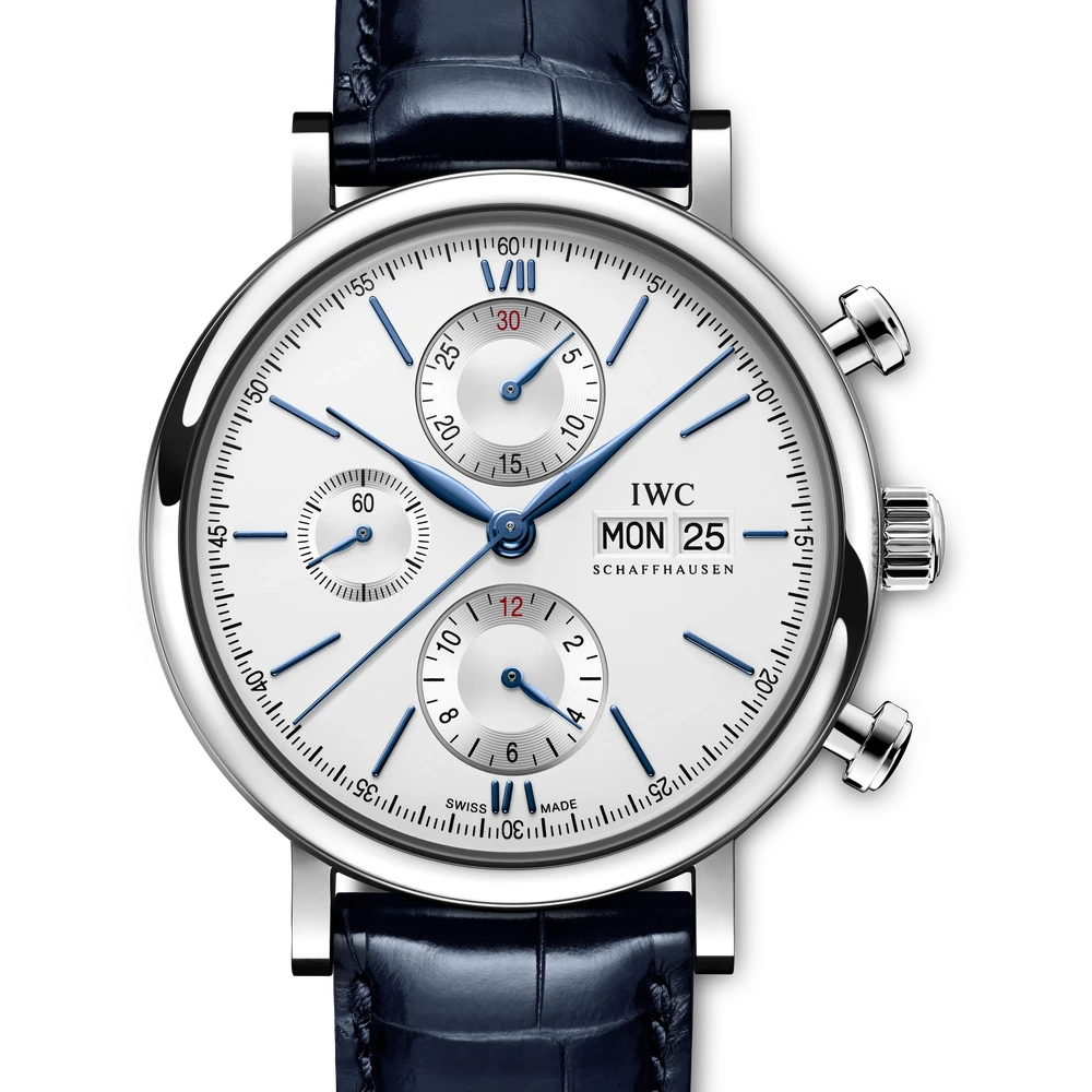 IWC Portofino Chronograph, Stainless steel, silver plated dial