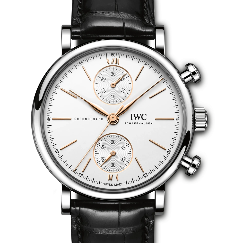 IWC Portofino Chronograph 39, Stainless steel, silver plated dial