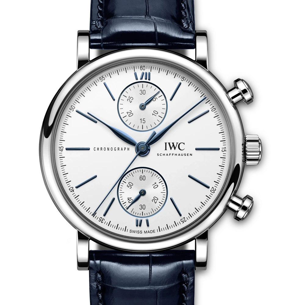 IWC Portofino Chronograph 39, Stainless steel, silver plated dial