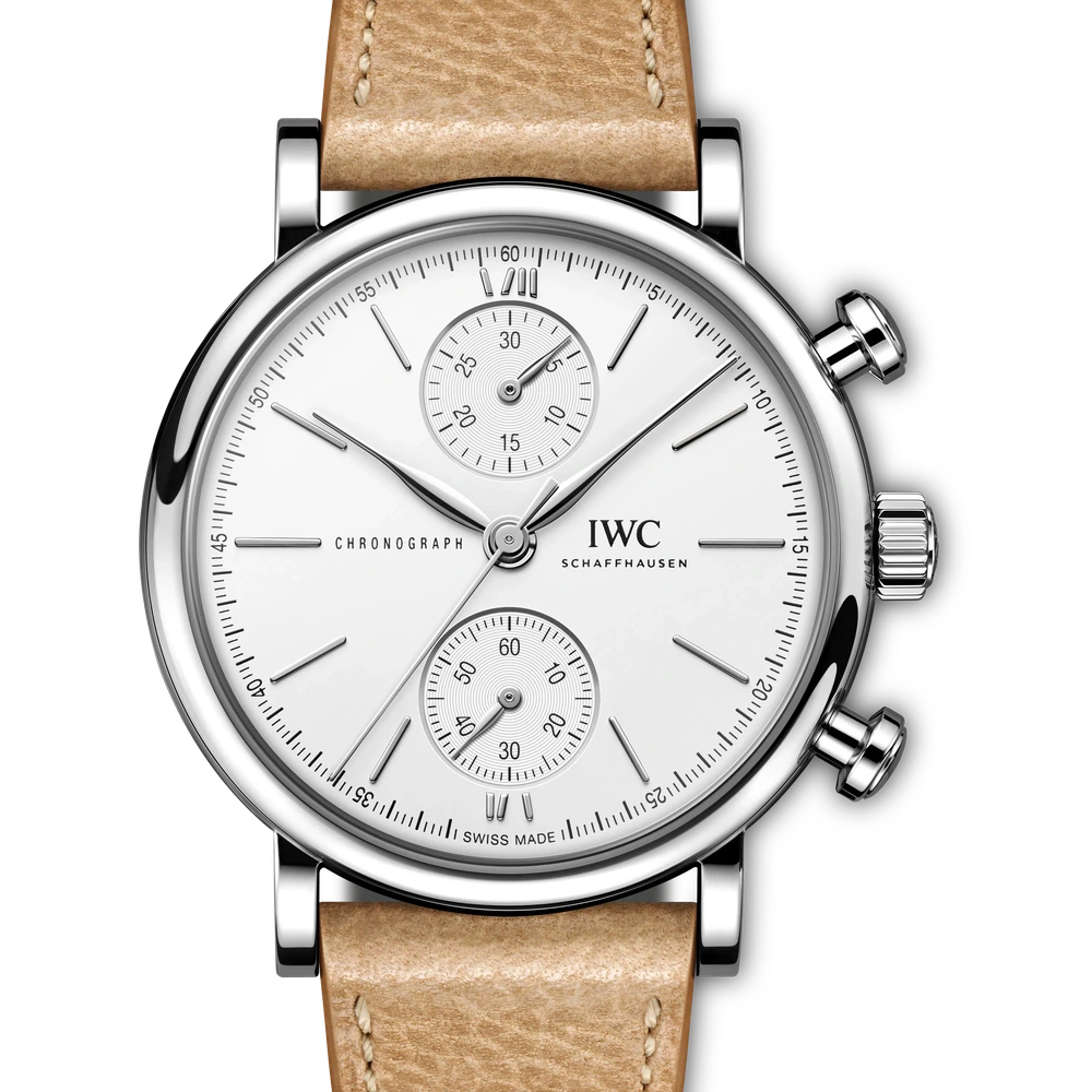 IWC Portofino Chronograph 39, Stainless steel, white dial