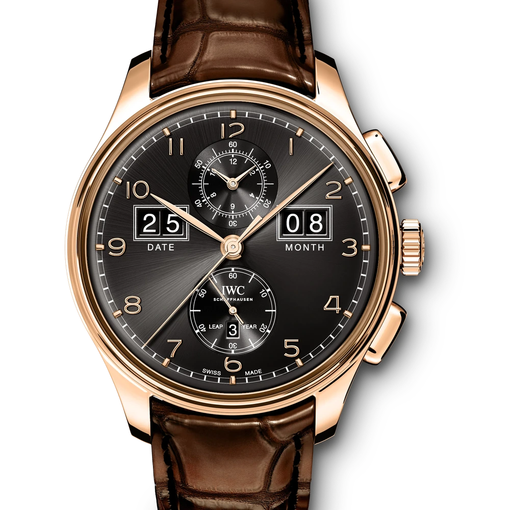 IWC Portugieser Perpetual Calendar Digital Date-Month, 18 ct 5N gold, black dial