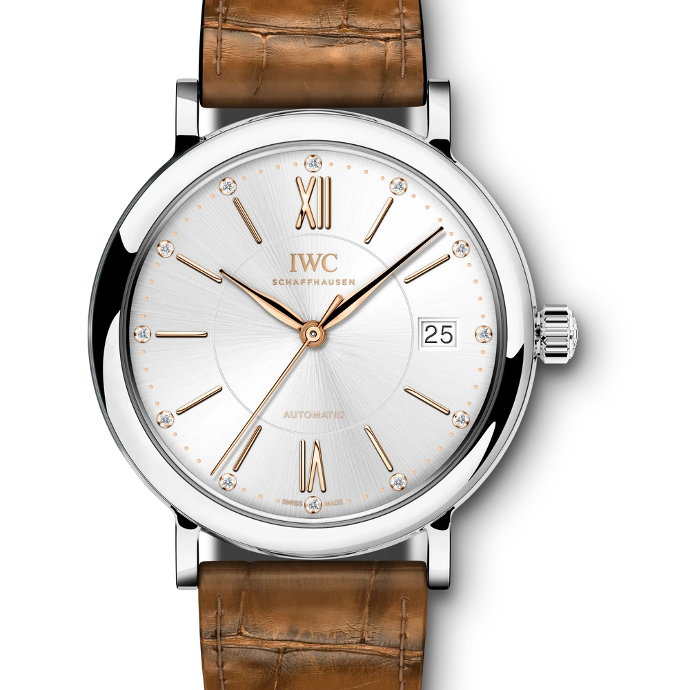 IWC Portofino Automatic 37, Stainless steel, silver plated dial