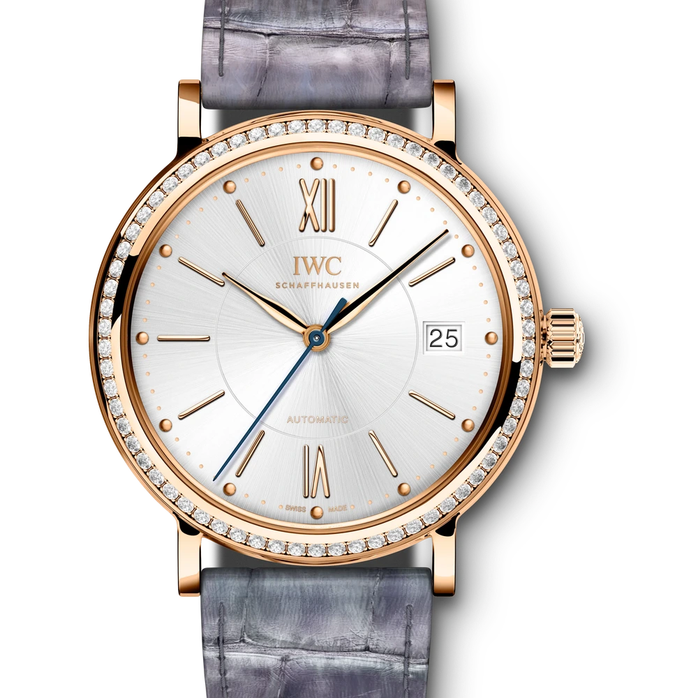 IWC Portofino Automatic 37, 18 ct 5N gold, silver plated dial