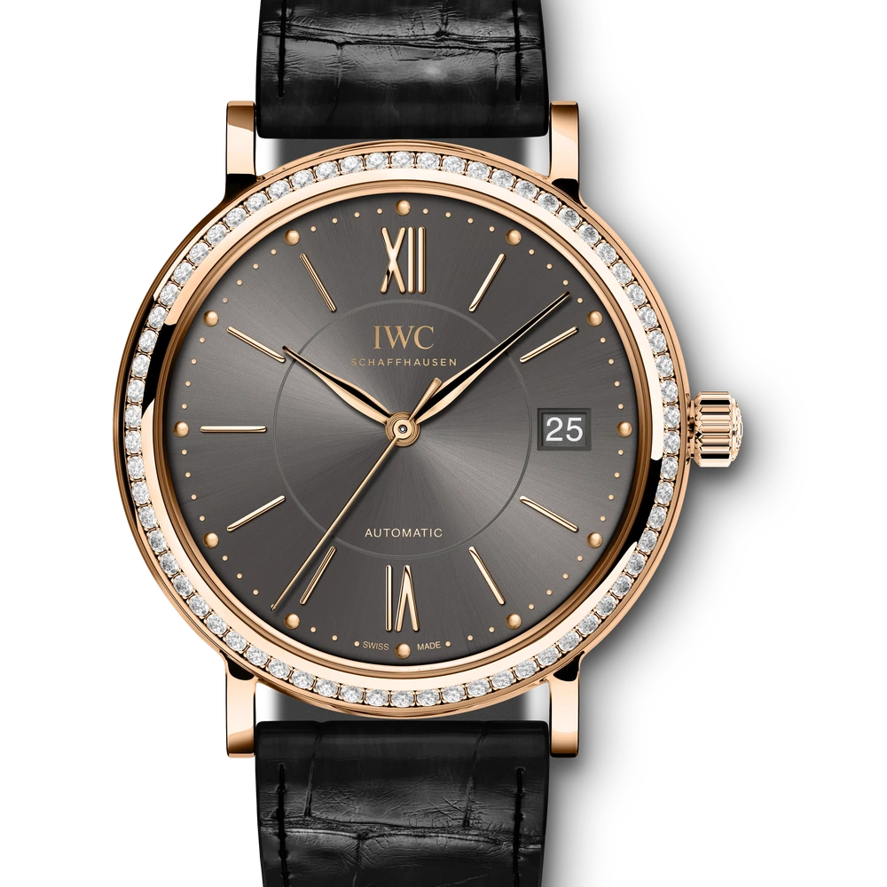 IWC Portofino Automatic 37, 18 ct 5N gold, dark grey dial