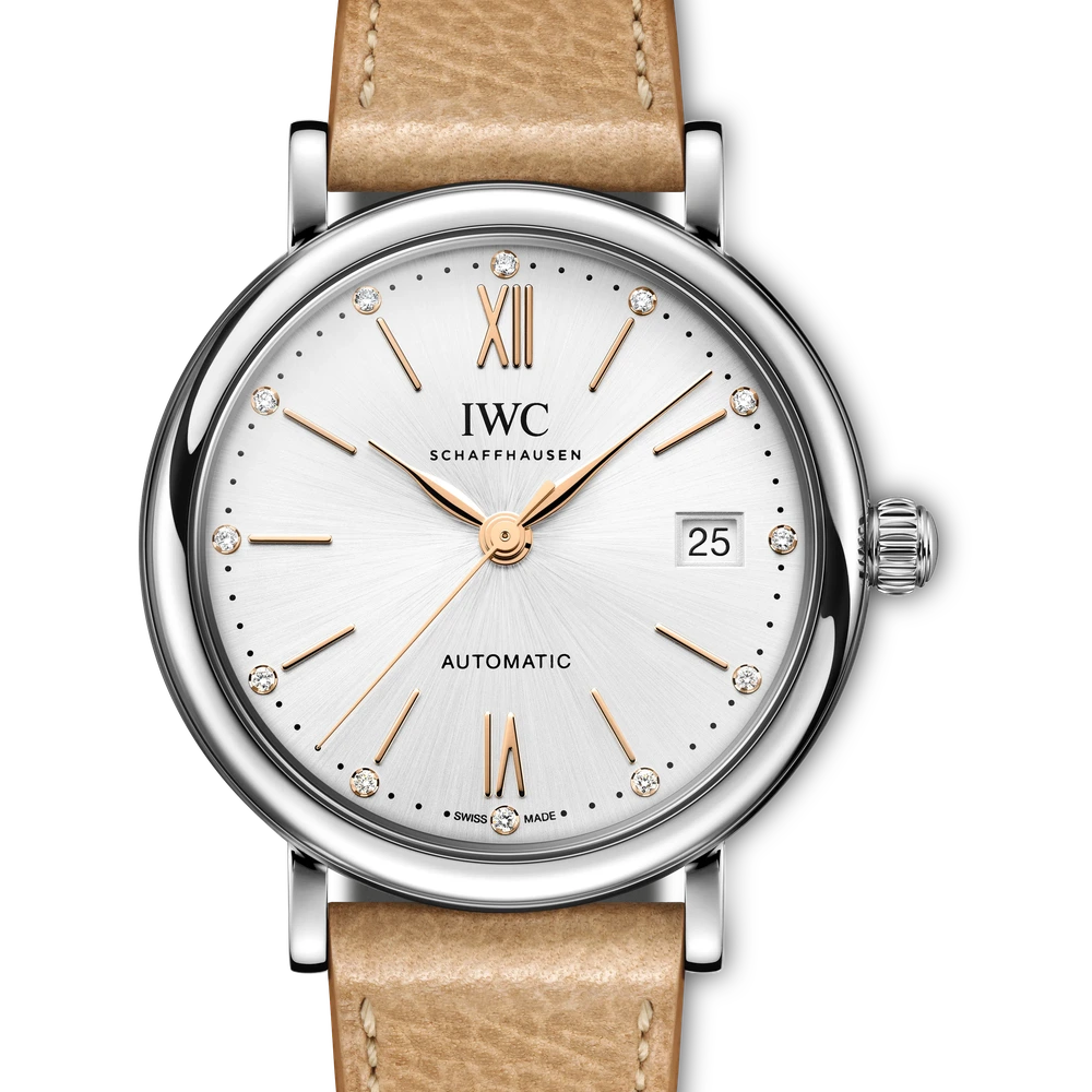 IWC Portofino Automatic 37, Stainless steel, silver plated dial