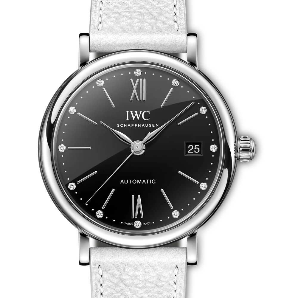 IWC Portofino Automatic 37, Stainless steel, black dial