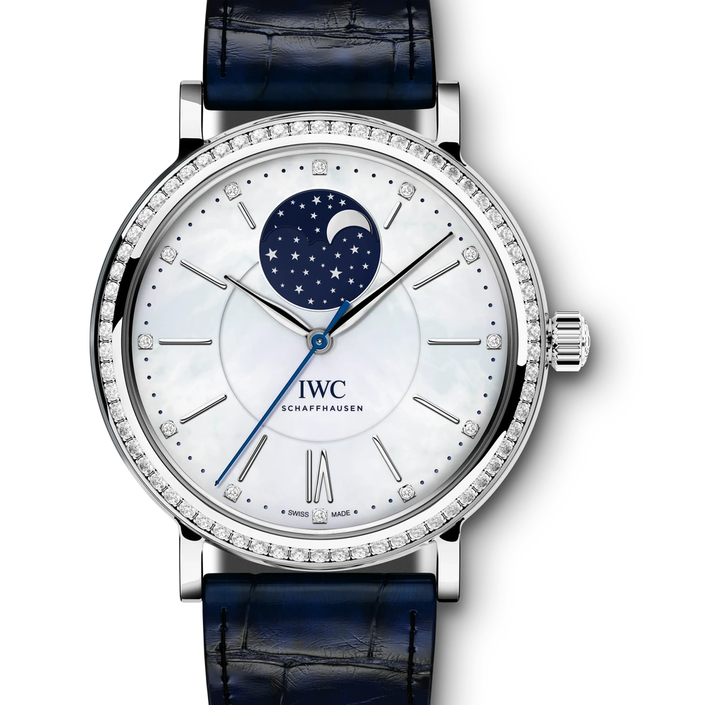 IWC Portofino Automatic Moon Phase 37, Stainless steel, white dial