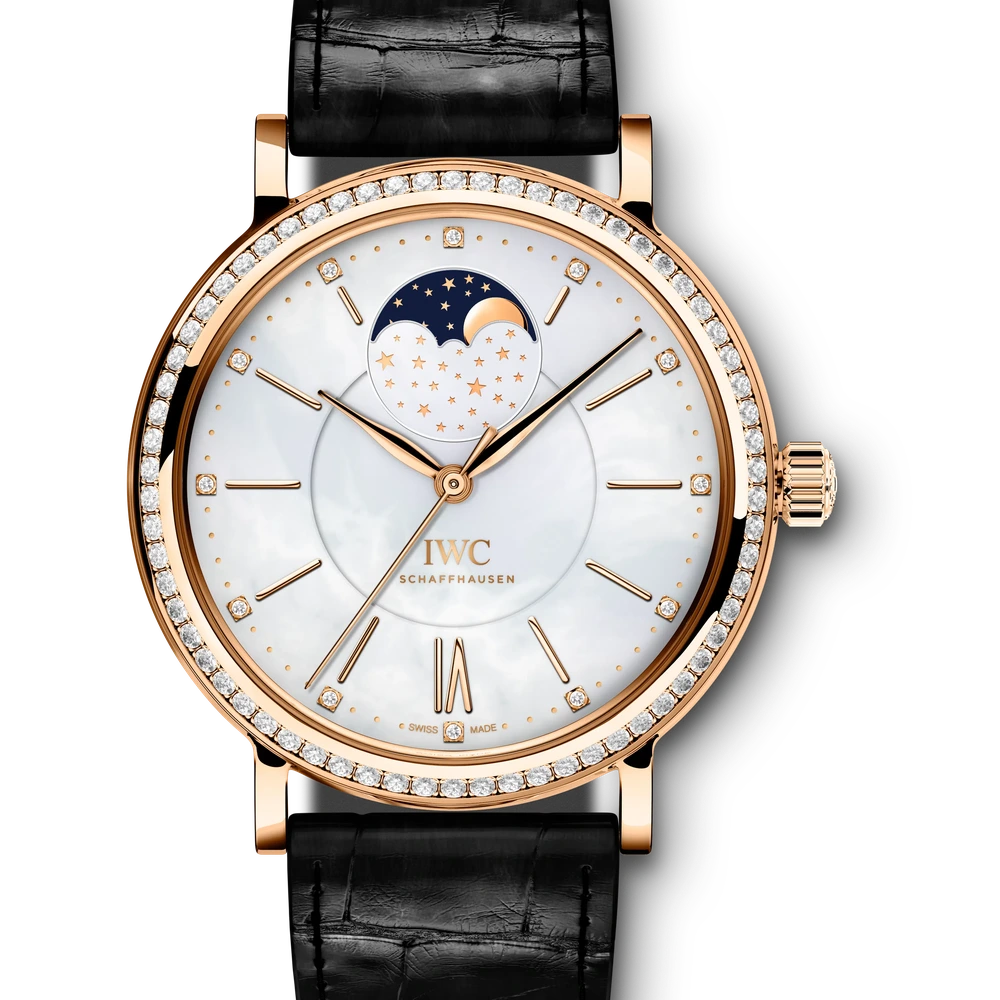 IWC Portofino Automatic Moon Phase 37, 18 ct 5N gold, white dial