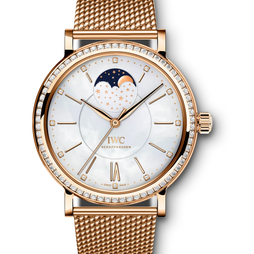 IWC Portofino Automatic Moon Phase 37, 18 ct 5N gold, white dial