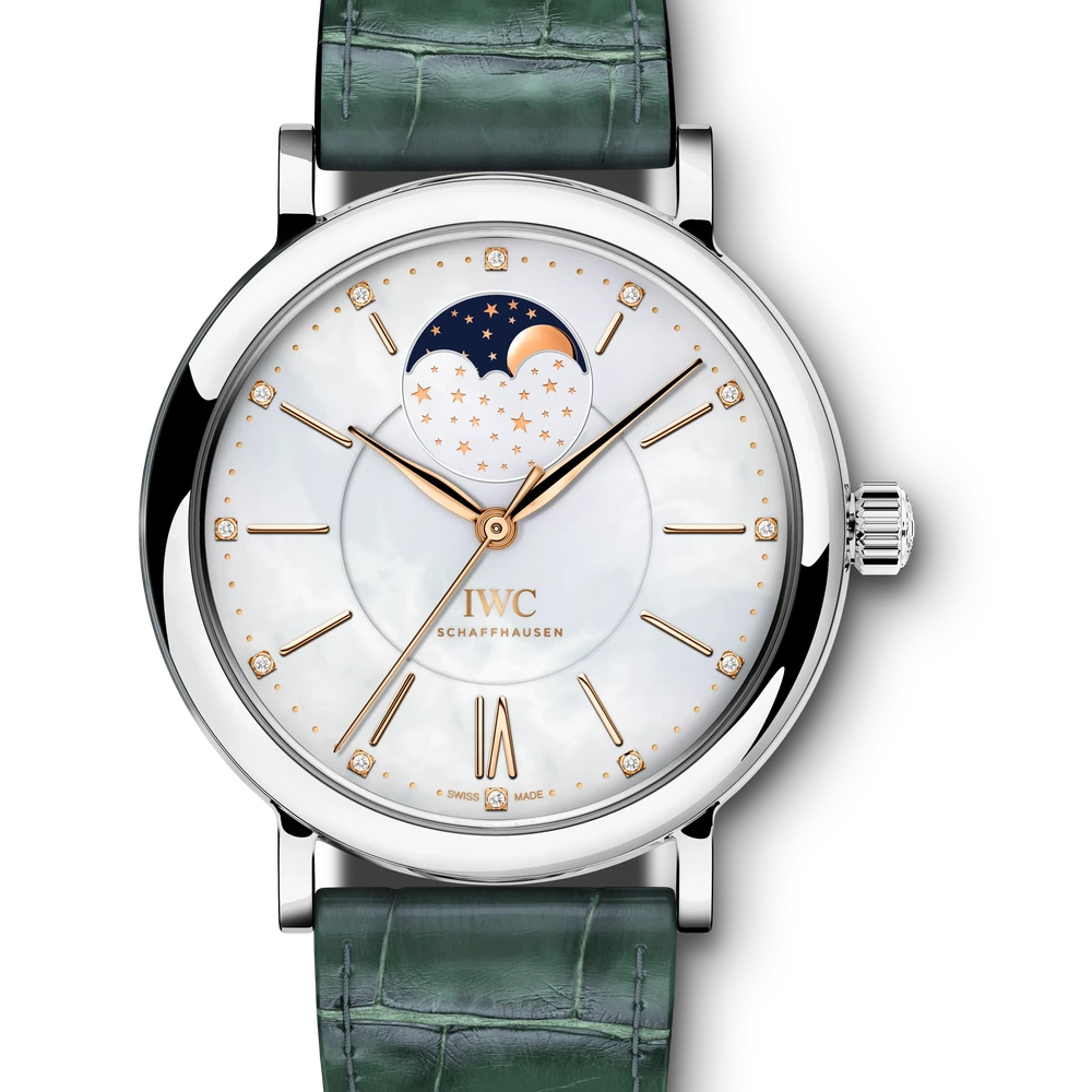 IWC Portofino Automatic Moon Phase 37, Stainless steel, white dial