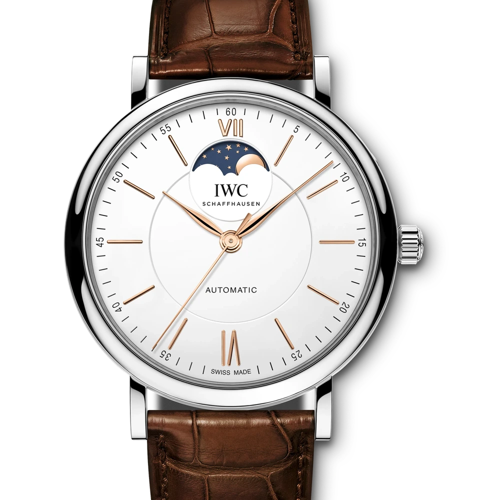 IWC Portofino Automatic Moon Phase, Stainless steel, silver dial