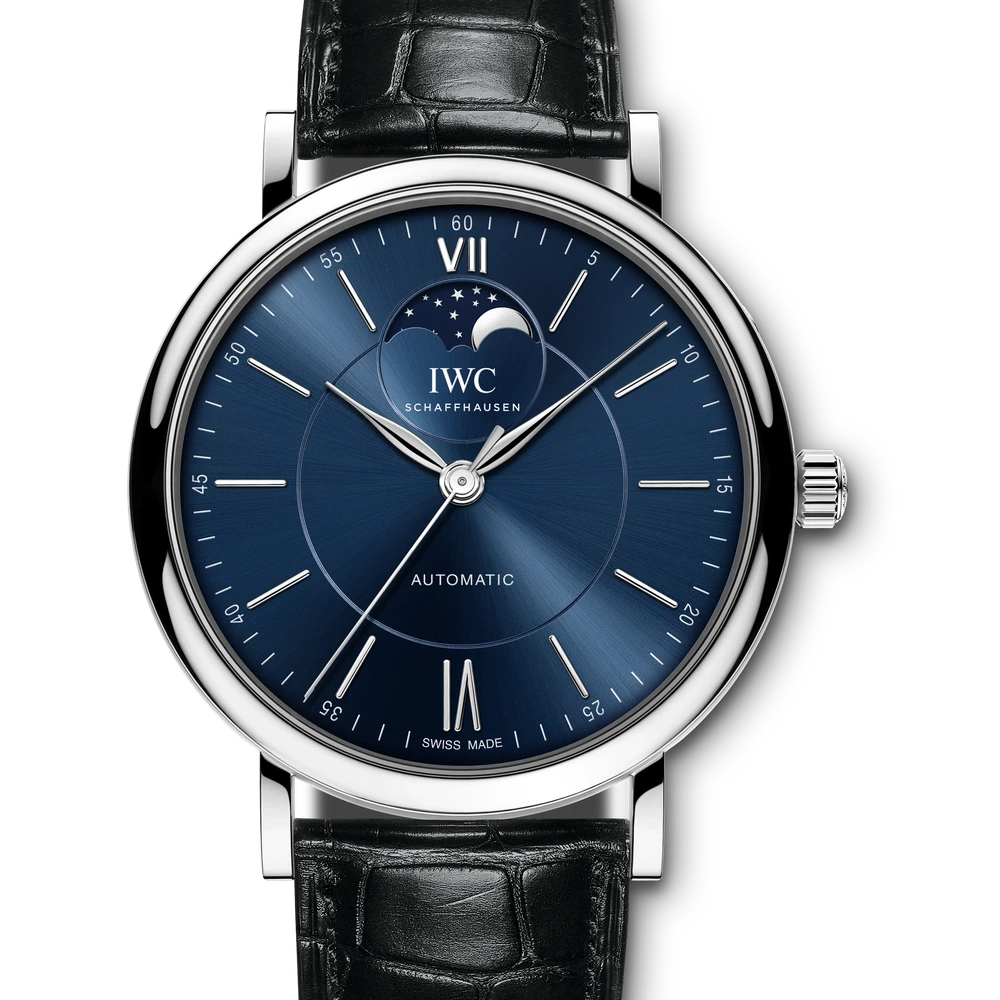IWC Portofino Automatic Moon Phase, Stainless steel, blue dial