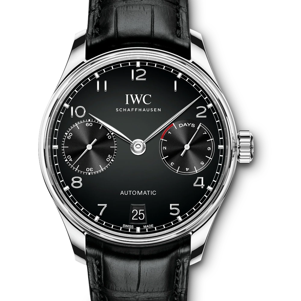 IWC Portugieser Automatic, Stainless steel, black dial