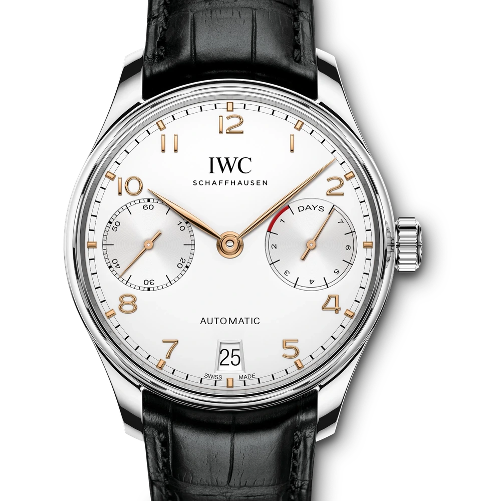 IWC Portugieser Automatic, Stainless steel, silver plated dial