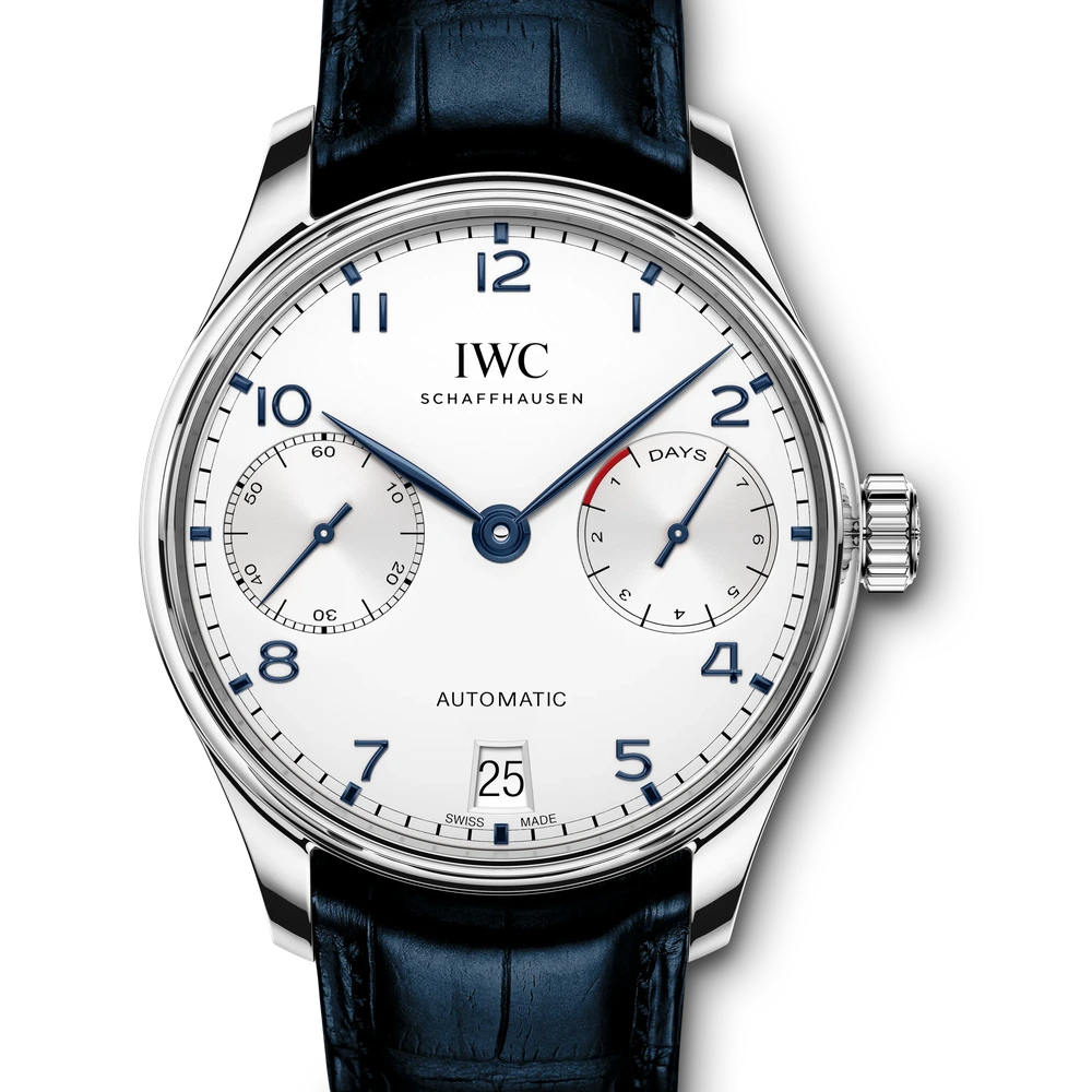 IWC Portugieser Automatic, Stainless steel, silver plated dial
