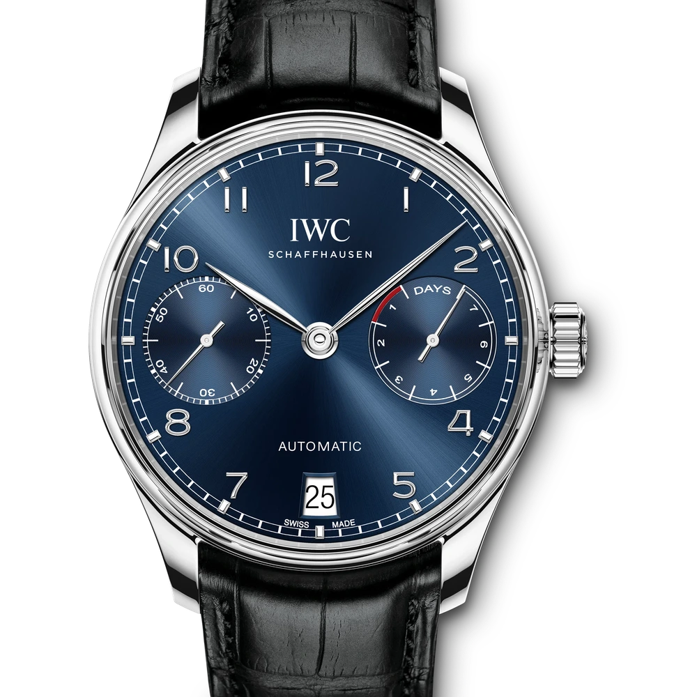IWC Portugieser Automatic, Stainless steel, blue dial