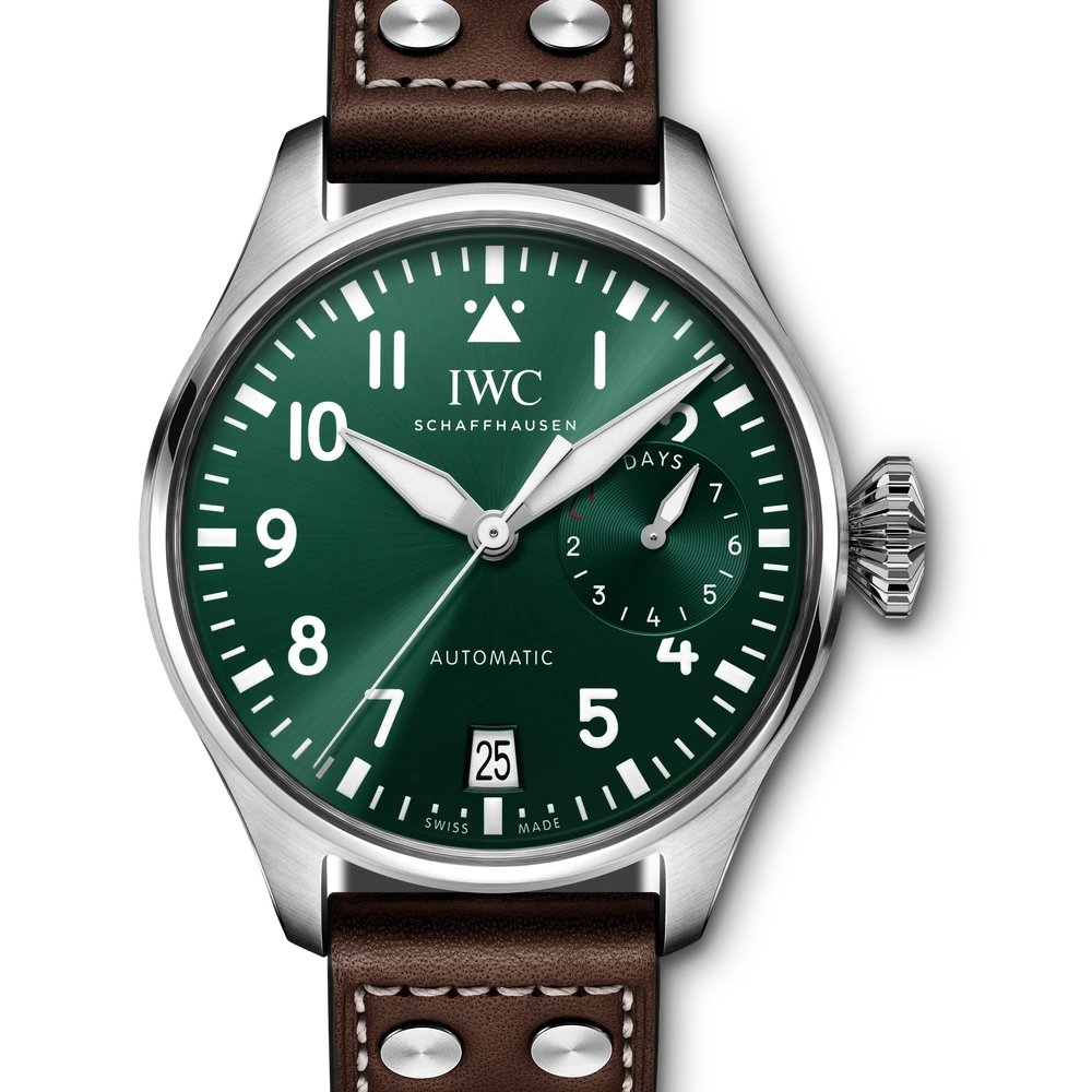 IWC Big Pilot's Watch, Stainless steel, green dial