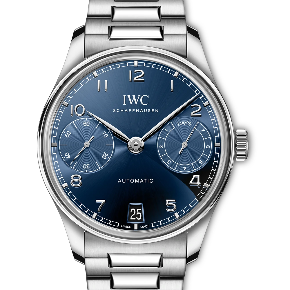 IWC Portugieser Automatic 42, Stainless steel, blue dial