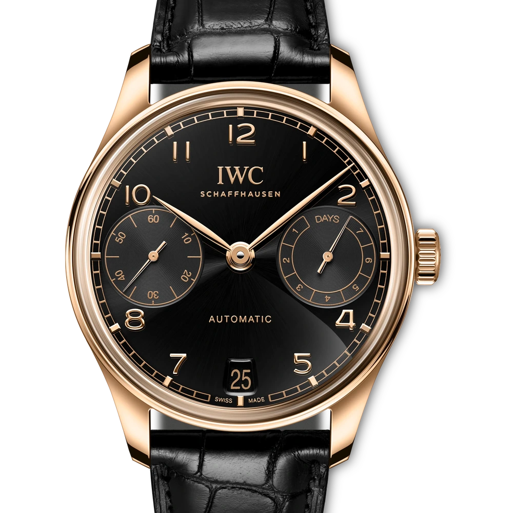 IWC Portugieser Automatic 42, 18 ct 5N gold, black dial