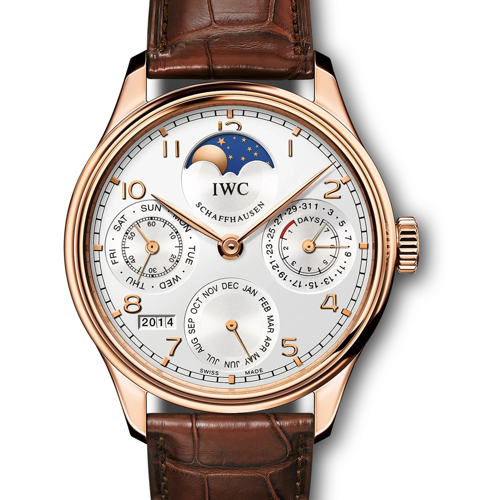 IWC Portugieser Perpetual Calendar, 18 ct 5N gold, silver dial